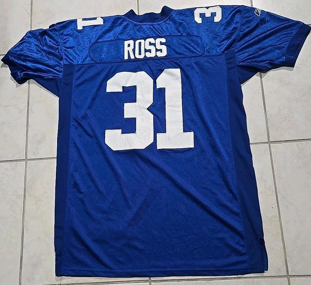 Reebok NFL New York Giants Aaron Ross #31 Jersey Size 54 Blue Sewn Football